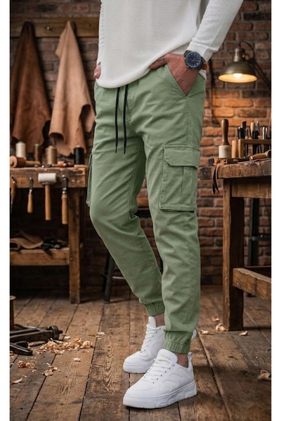 SERAZAT Ανδρικό παντελόνι Jogger από βαμβάκι υψηλής ποιότητας με ελαστική μέσ...