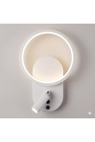 SeckinStore Dekoratif Yatak Başı Okuma Lambası 6+3 Watt Gün Işığı 4000k Çift ...