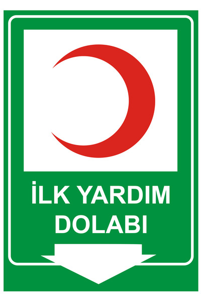 ilk yardım dolabı etiketi