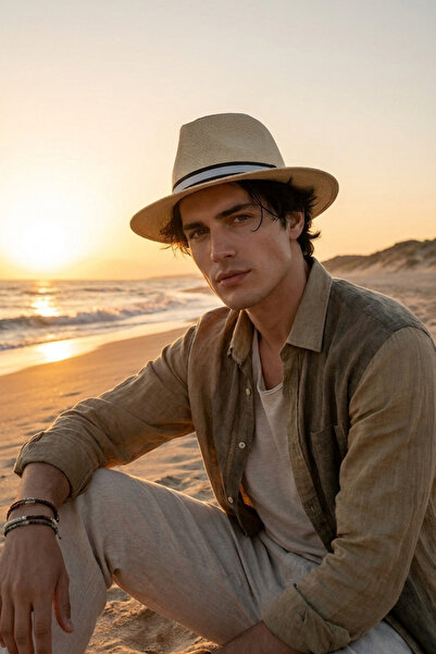 LAGRANZE Ψάθινο καπέλο Φεντόρα Elite Contrast