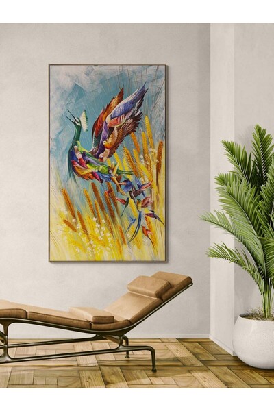 Simurg Sanatevi Başaklar İçinden Simurg Yağlı Boya Tablosu