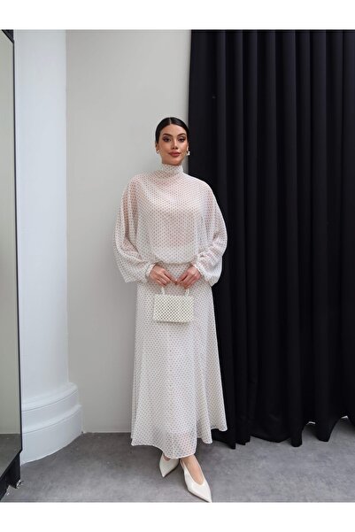 ESRAHELVACI Σετ δύο τεμαχίων με δέσιμο στο λαιμό και πουά σχέδιο