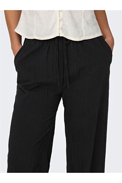 ONLY Onltizana Cotton Loose Pants Wvn Noos Women's Black Trousers - 15319090