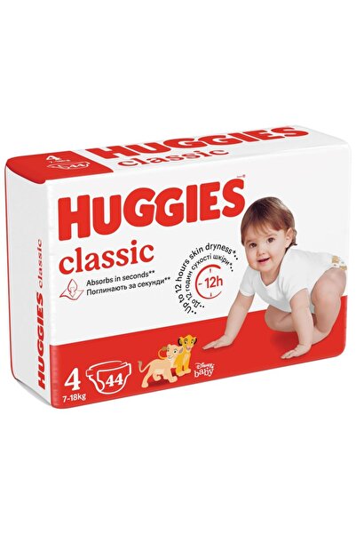 Huggies Κλασικές πάνες Τζάμπο αρ. 4, 7-18 κιλά, 44 τεμάχια