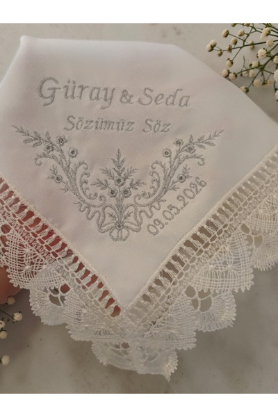 seninatolyenn Krep ipek kumaş söz mendili damat mendili