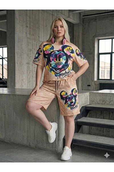 DENİKK Μοντέρνο Σετ Αθλητικής Φόρμας με Ψηφιακή Εκτύπωση Πέτρας και Κέντημα μ...