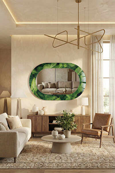 Decorita Dekor Camı ve Ayna | Gizli Bahçe Yaprak Desenli Dekoratif Ayna | 110...