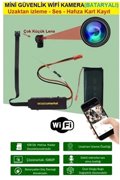Uygun Mini Güvenlik Wifi Kamera (Bataryalı)