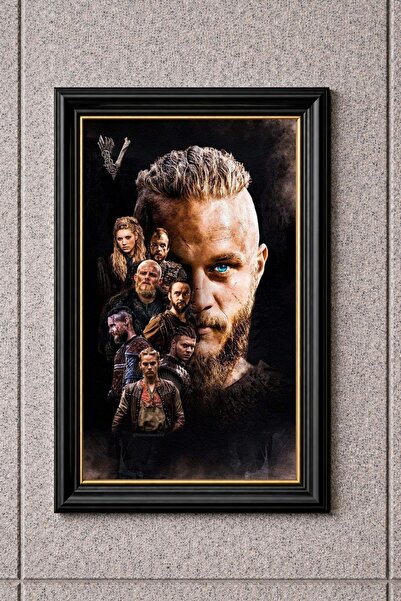 BuzzDesigns Viking Ragnar Lothbrok Poster Tablo Dekoratif Duvar Çerçevesi (Çe...