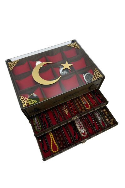 Yaman Hediyelik Kişiye Özel İsimli Tesbih ve Saat Koleksiyon Kutusu Yastıklı ...