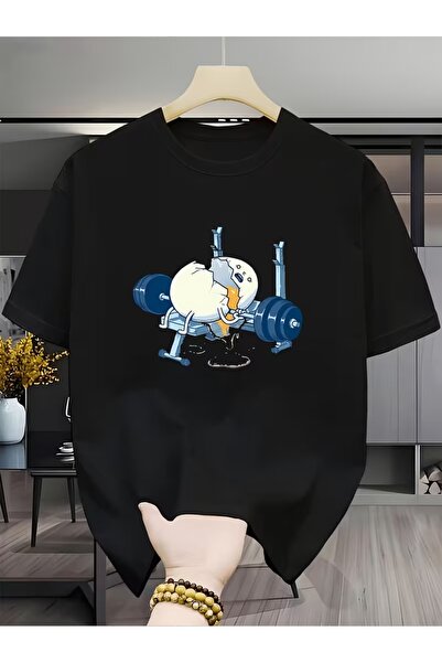 AEMİ Μπλουζάκι Unisex Gym Egg με στάμπα Oversize Crew Neck