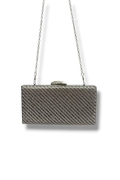 VAROL ÇANTA Τσάντα βραδινού φορέματος Varol 369-26 από ατσάλι με στρας και γκ...