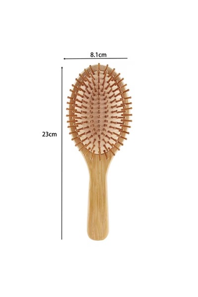 Anil Professional Cosmetics Wooden Hair Brush; Hair Detangler with Comb Massage Tip