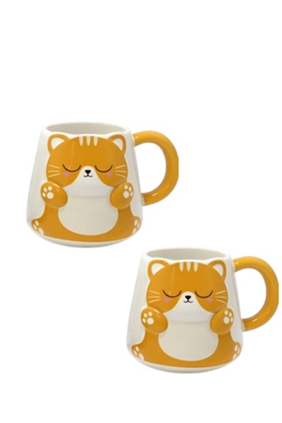 CAVAŞ sun hat Special Design 3D Cat Figured Mug Cup Product Dimensions; 8*8 cm
