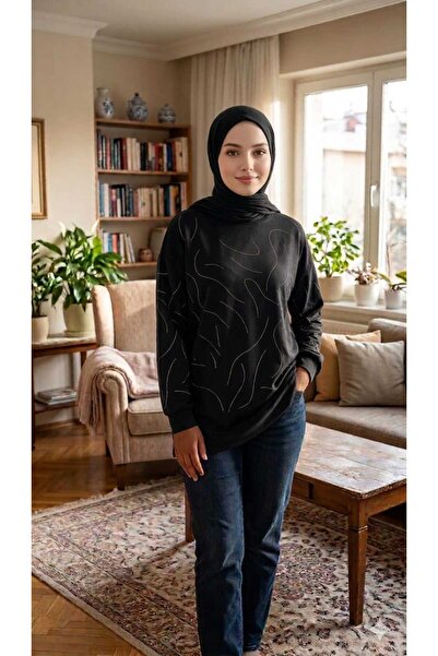 Belkız تونيك نسائي عصري بتفاصيل مخططة وقابل للارتداء كملابس إسلامية
