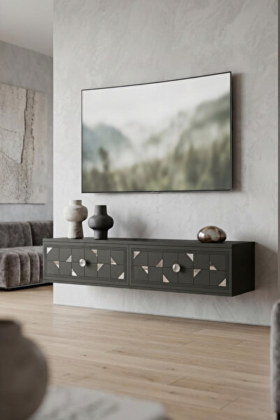 zetuna home TDA1207AS DUVARA MONTAJ TV STAND, TV RAFI ANTRASİT - SILVER 120CM