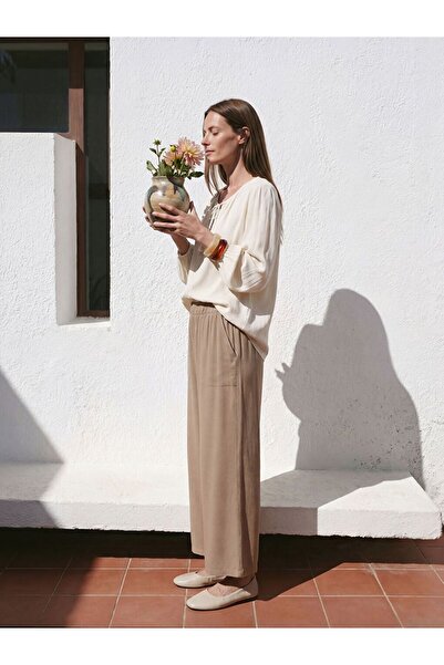 LC Waikiki Lcw Grace Women's Satin Trousers with Elastic Waist