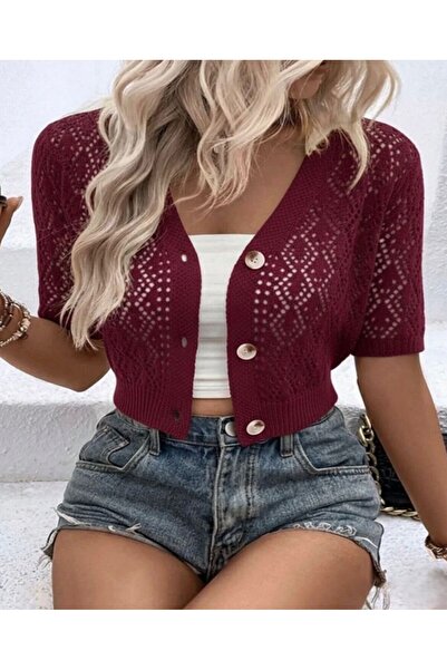 YUGA KNİTTİNG ΠΛΕΚΤΗ ΖΑΚΕΤΑ ΚΟΝΤΟΜΑΝΙΚΗΣ ΕΠΟΧΗΣ ΜΕ ΤΡΥΠΗ