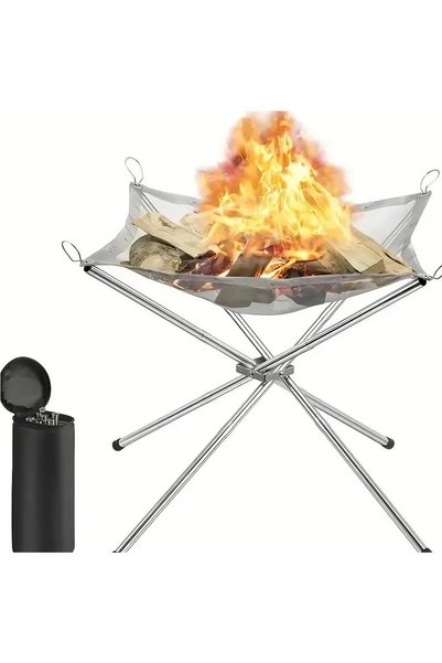 MOBEE Katlanabilir Kamp Ateş Çukuru Çelik Örgü Taşınabilir Fire Pit Izgara Fo...