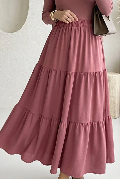 Modamorfo Γυναικεία μακριά φούστα Ayrobin 8048 - Dusty Rose
