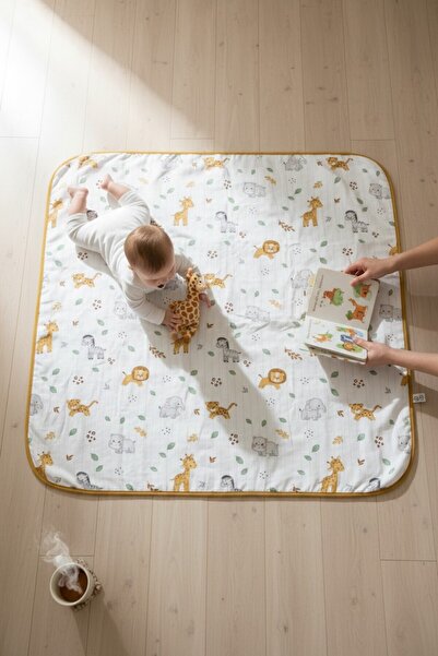 DECOROMA بطانية أطفال بنقشة سفاري - قماش موسلين ناعم وخفيف ومريح