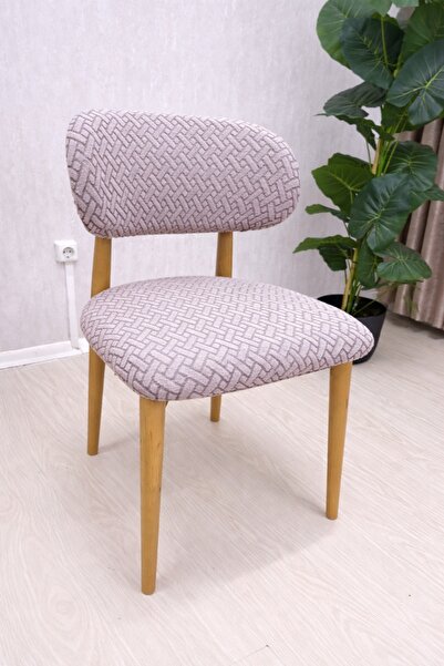 elgeyar Likralı Kumaş Elma Model Sandalye Kılıfı Tuğla Desen ( 2 Parça )