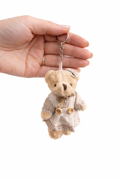 Bymiel Cute Plush Teddy Bear Keychain – 11 cm Mini Figure