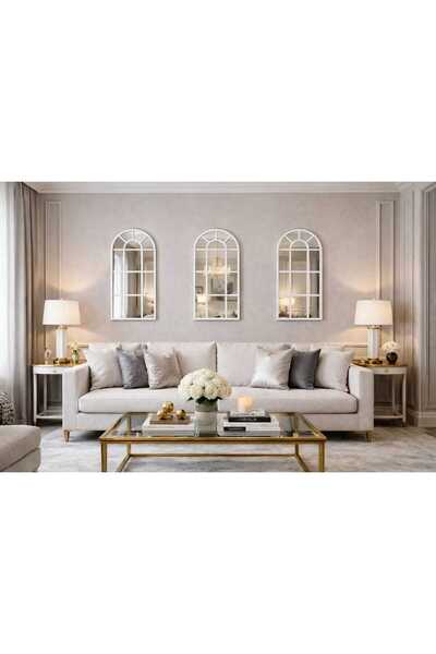 Birce Modern Salon Duvar Seti-Pencere Tasarım 3 lü