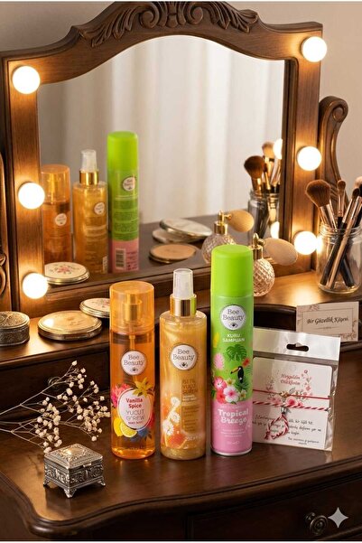 Bee Beauty Body Mist Işıltılı Gold+Body Mist Vanilla & Kuru Şampuan 3' lü Set...