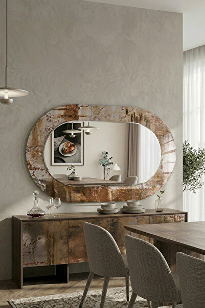 Decorita Dekor Camı ve Ayna | Terra Eskitme Desenli Dekoratif Ayna | 110cm x ...