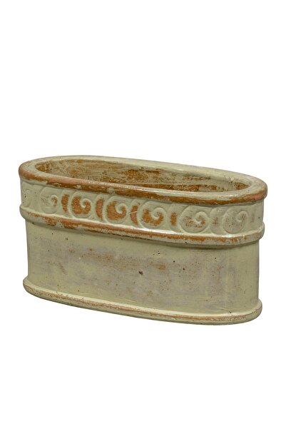 SAMART PEYZAJ Adelaide Antik Seramik Saksı L68cm/W37cm/H35cm - BÜYÜK BOY, DEL...
