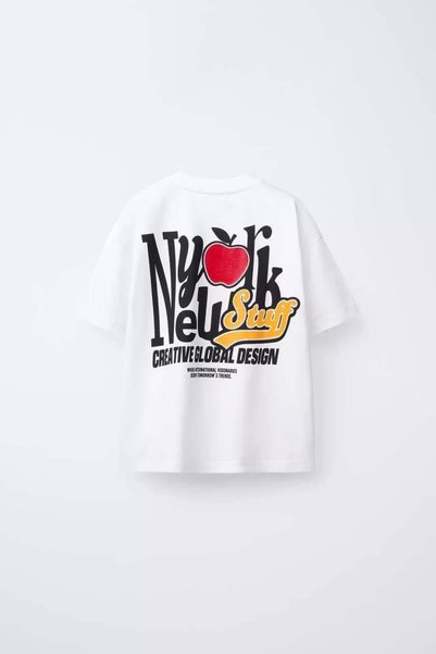 Mother Choise Big Age Group White Ny Logo T-Shirt for Boys
