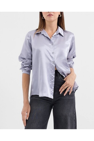 Modamorfo 3964 Ελαφρώς σατέν πουκάμισο - Λιλά