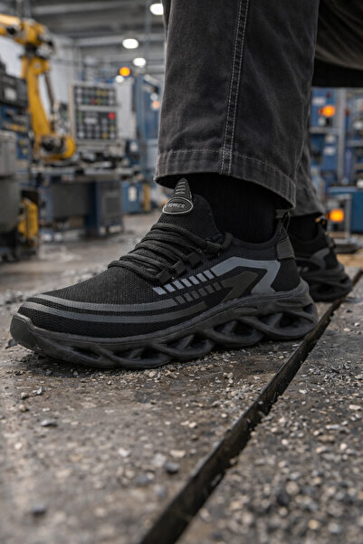 Babetty Erkek Siyah Rahat Kaymaz Taban Günlük İş Ayakkabısı Spor Model