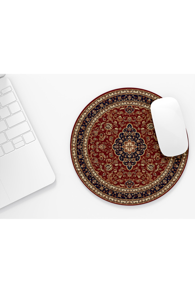 riyaz Halı Desenli 19 Yuvarlak Mousepad, Mouse Pad, Çap: 19,50 cm