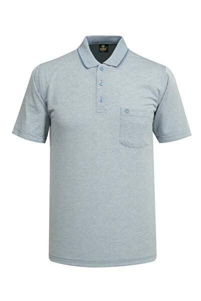 Çizgi Triko Ανδρικό μπλουζάκι πόλο με κοντό μανίκι, τσέπες με κουμπιά, μπλε, ...