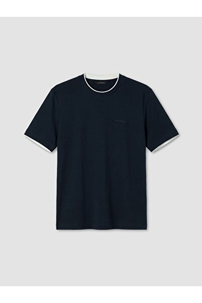 LC Waikiki SOUTHBLUE Ανδρικό T-Shirt με Κέντημα στον Λαιμό