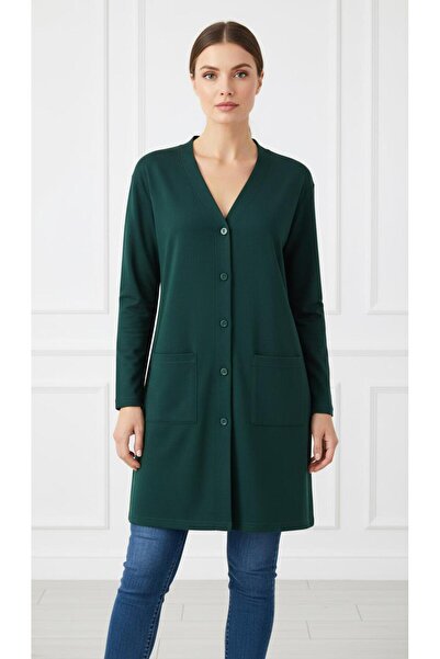 Kuraff Giyim Women's Mother Black Buttoned Long Tunic Slim Combed Cotton Card...