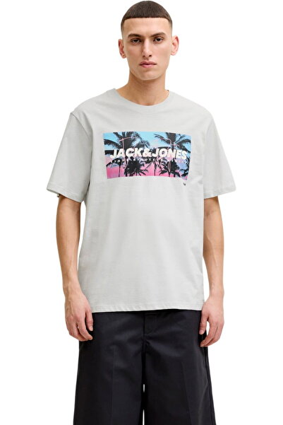 Jack & Jones JACK &JONES Indiana SS LN t-shirt - 12288112-Γκρι Γλασιέρας