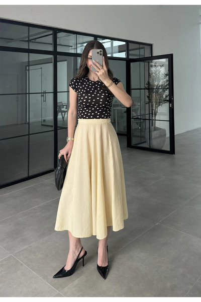 manana fashion Διαφανές λίκρα μποντι με πουά σχέδιο