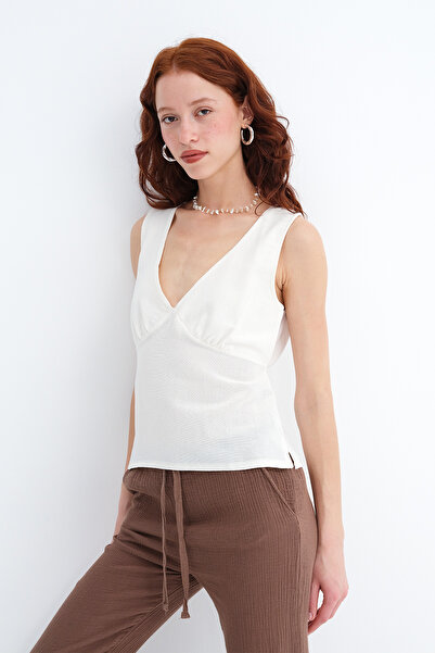 Addax Μπλούζα από μείγμα λινών A18083