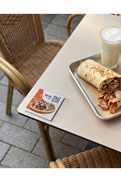 arslart Pleksi QR Menü 8x8 cm Masa Üstü QR Kod Menü, Kafe Restoran QR Menü, K...