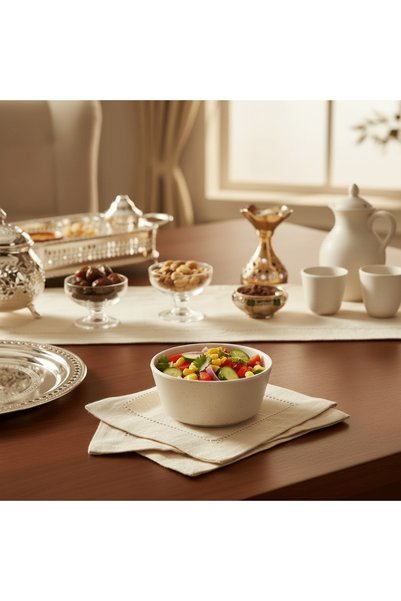 AKDC Premium Cream Elegant Melamine Bowl 4 Inch Stylish Table Bowl