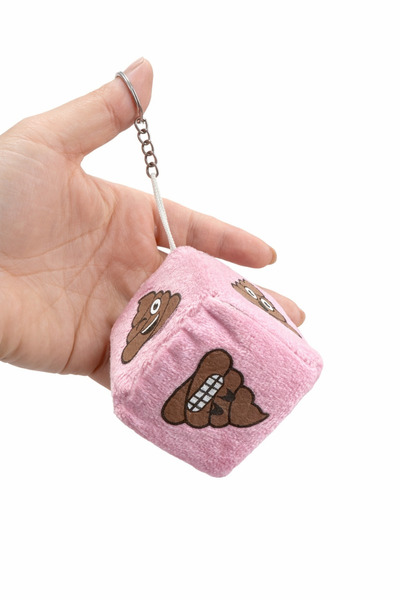 Bymiel Red Plush Cube Emoji Keychain – Soft Textured Fun Design
