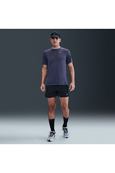 Nike Dri-FIT Stride Jacquard SS Erkek Mavi Tişört
