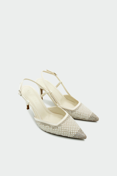 LAMİNTA İnzagi Γυναικεία παπούτσια με τακούνι και λεπτομέρεια από πέτρα