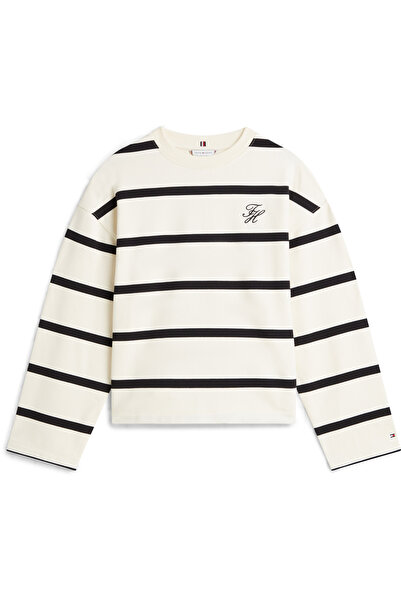 Tommy Hilfiger TH SCRIPT MDRN TERRY SWTSHRT Kadın Bej Kazak - WW0WW48431
