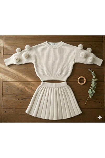 Nimini Kids Ελαστικό πουλόβερ με λαιμόκοψη ποδηλάτου και φούστα με πιέτες από...