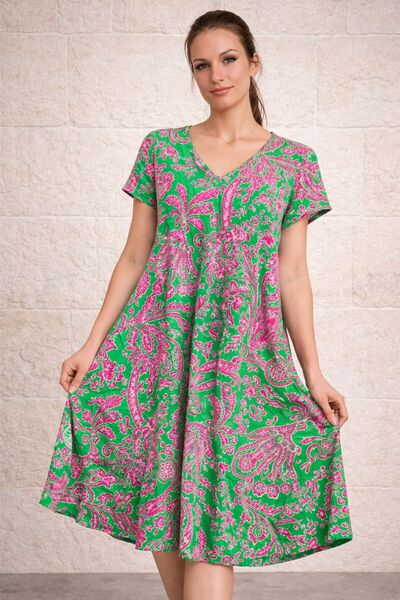 AGORATEKSTİL Γυναικείο φόρεμα από ύφασμα βισκόζης με σχέδιο κοπής, κανονικό μ...