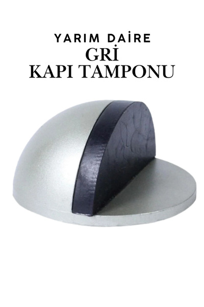 KAYRA LEATHER CRAFT Gri Yarım Daire Yapışkanlı Kapı Tamponu Kapı Stoperi Meta...